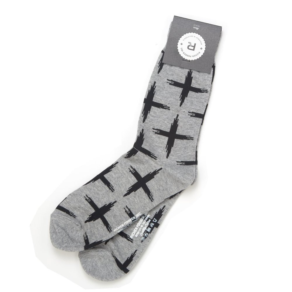 Richer Poorer Grey Firecracker Socks